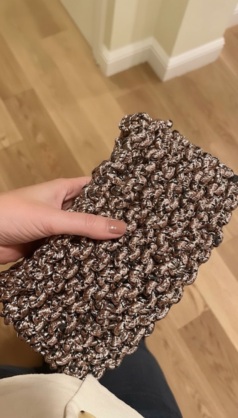 Knit Clutch in Bronze